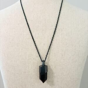 Parts of Four Talisman Rare Cuboid Black Tourmaline Necklace